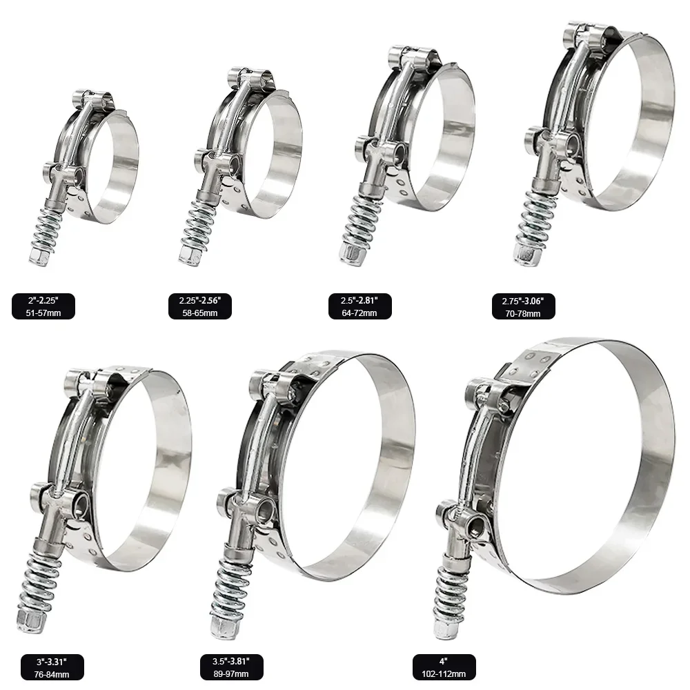 T-Bolt Hose Clamps Stainless Steel Turbo - 1 Stück universelle T-Bolzen-Klemme für Turbo-Auspuff-Ladeluftkühler
