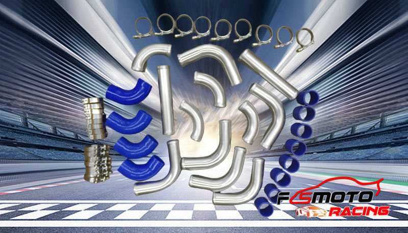 Intercooler Piping Kit Aluminum 2.5 Inch - Aluminium-Ladeluftkühler-Turbo-Rohrleitungssatz + Schlauchsets 2,5