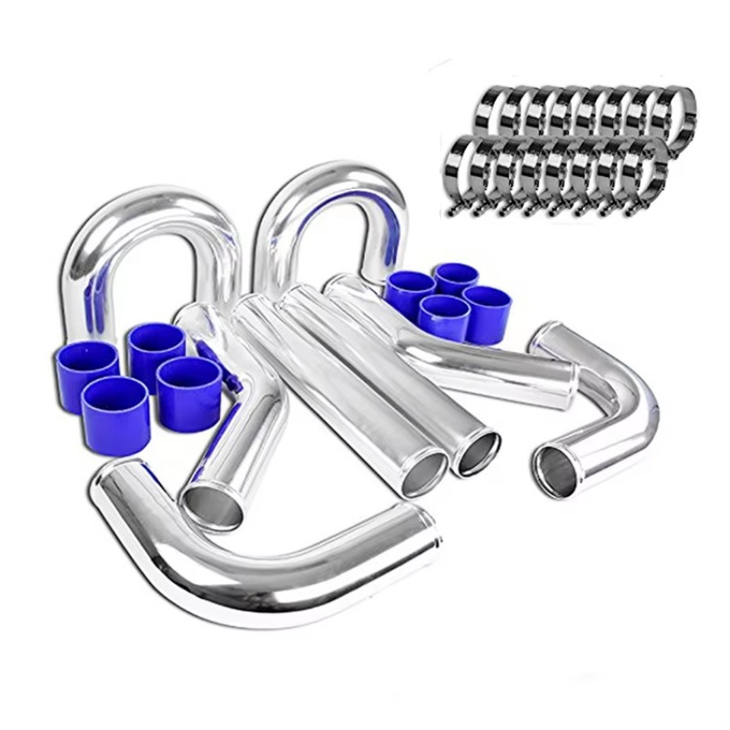 Intercooler Piping Kit Aluminum 2.5 Inch - Edelstahl Poliertes 2,5 Zoll Aluminium Ladeluftkühler-Rohr
