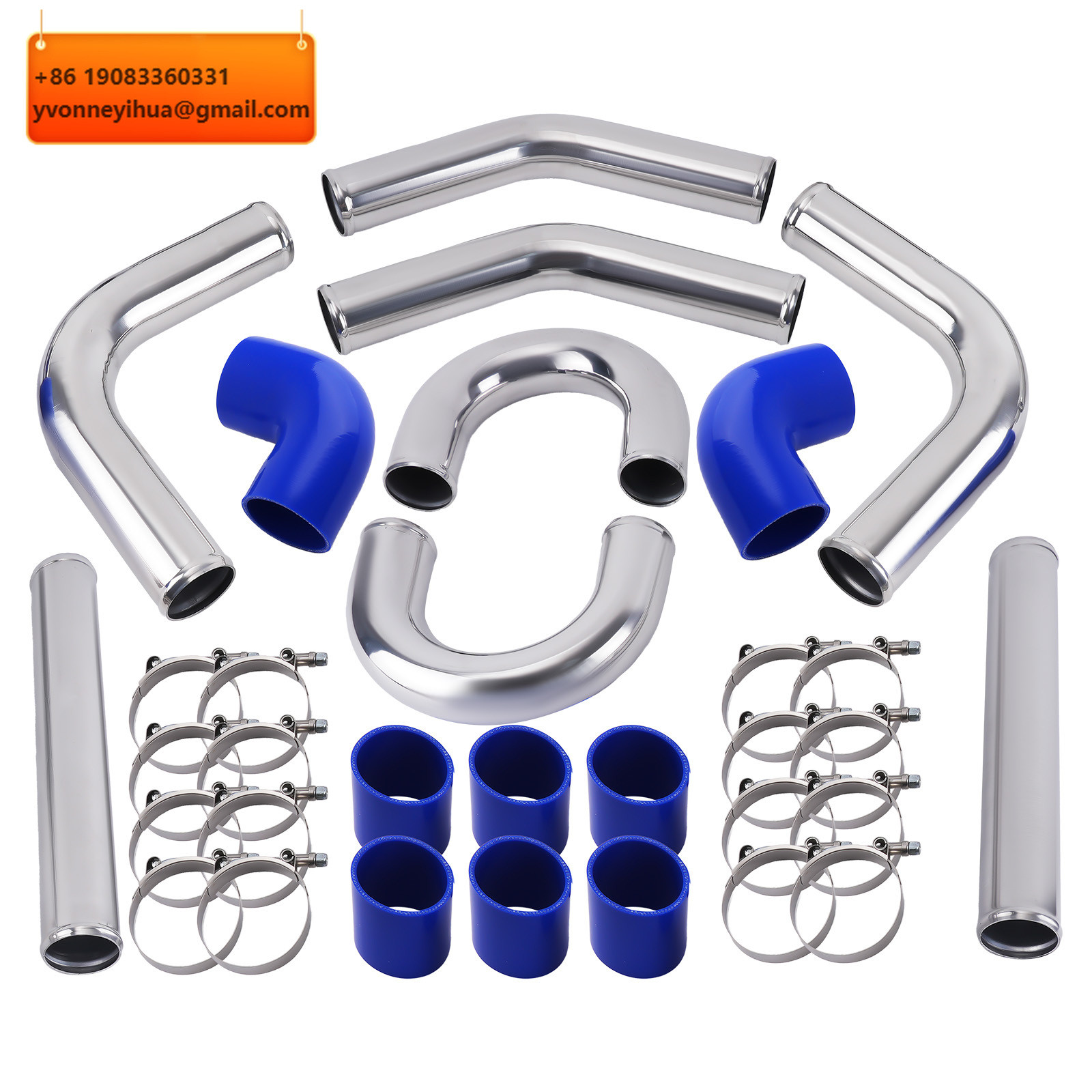 Intercooler Piping Kit Aluminum 2.5 Inch - MaXpeedingrods 8-teiliges 2,5 Zoll (64 mm)