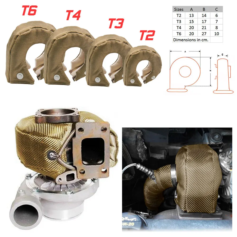 Turbo Heat Shield Blanket Titanium T3 T4 - Racing-Titan-Turbo-Wärmedämmdecke Wärmeschutzabdeckung für T25 T3 T4