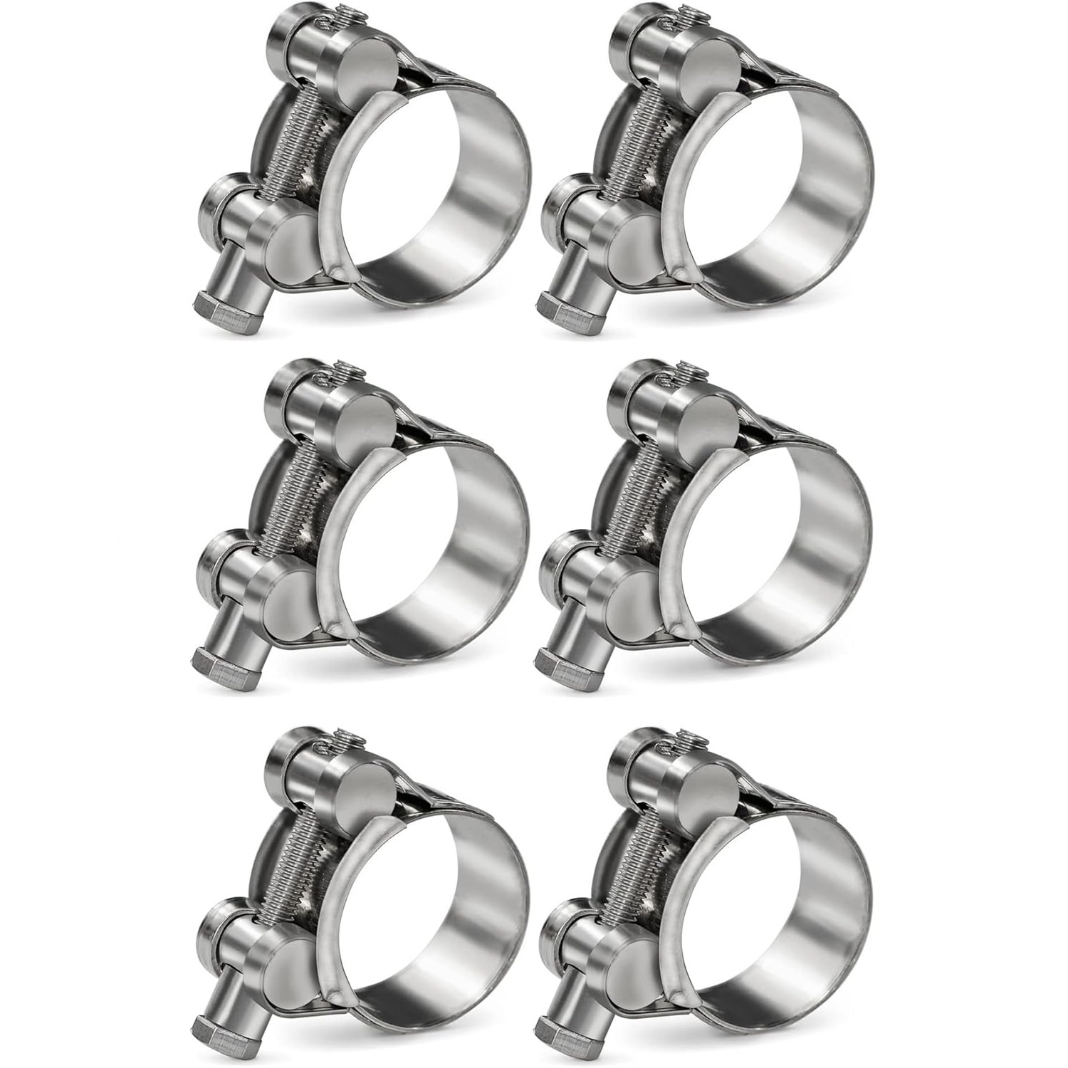 T-Bolt Hose Clamps Stainless Steel Turbo - 6PCS Schlauch Klemme 304 Edelstahl Auspuff