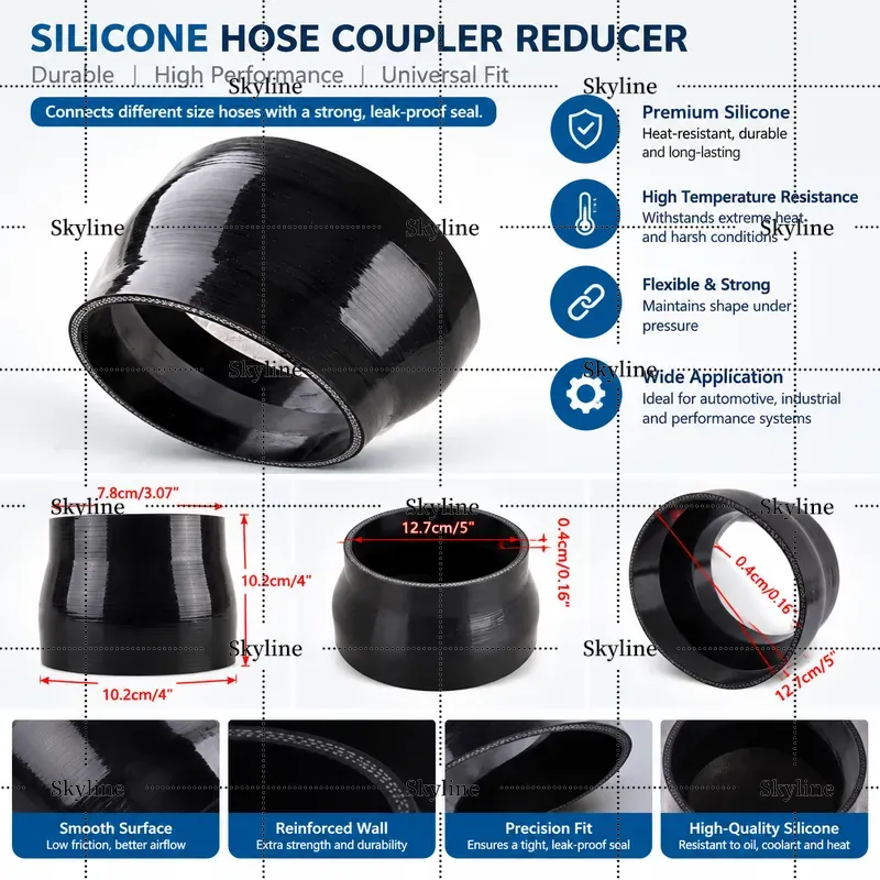 Schwarzer Silikon-Reduzierer f – Turbo Silicone Coupler Hose Reducer 4 Ply Bewertung und Preis