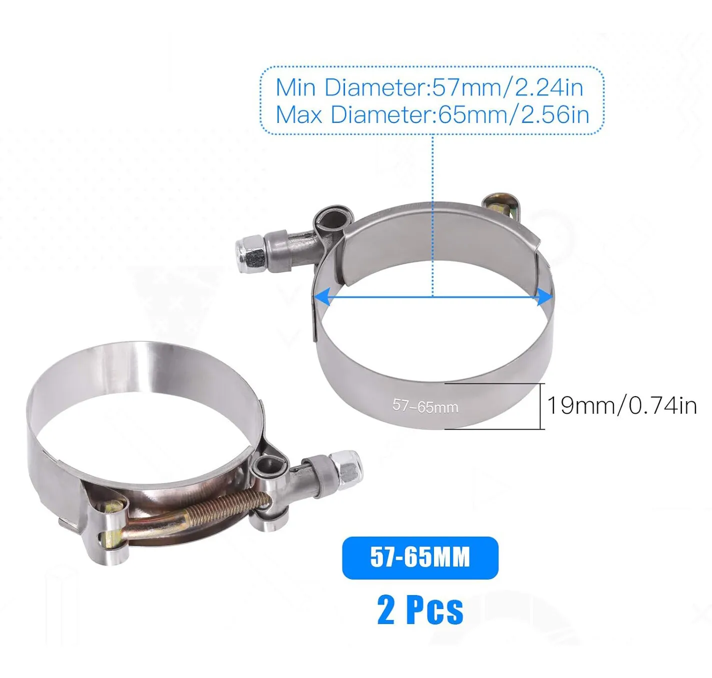 2er- und 4er-Set 2-Zoll-T-Bolz – T-Bolt Hose Clamps Stainless Steel Turbo Bewertung und Preis