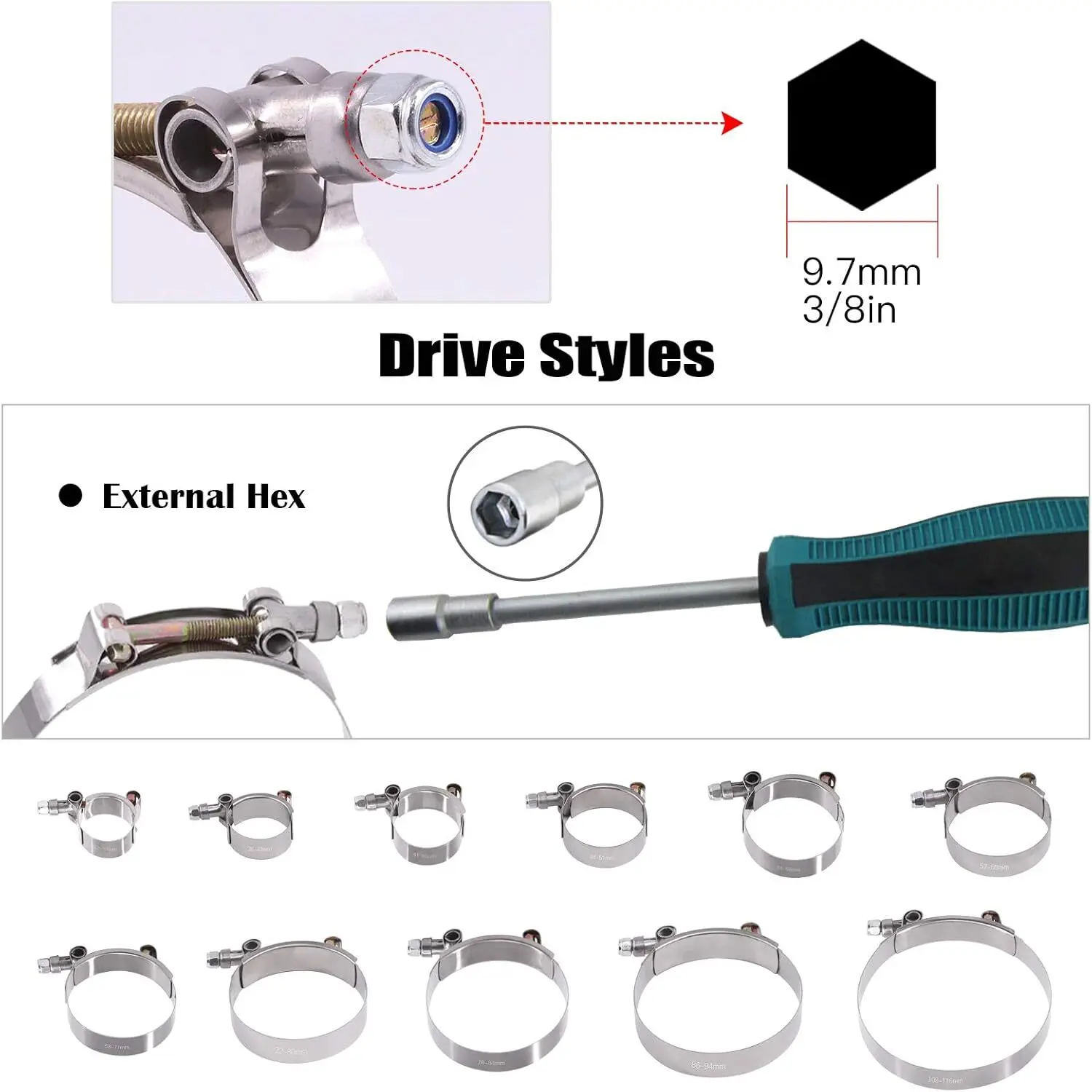 2er- und 4er-Set 2-Zoll-T-Bolz – T-Bolt Hose Clamps Stainless Steel Turbo Bewertung und Preis