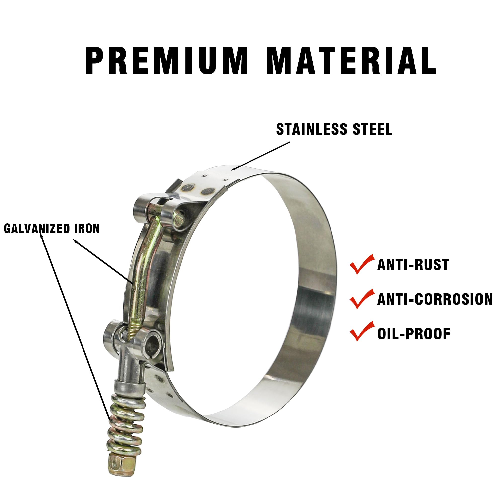 4 Stück T-Bolzen-Rohrklemmen a – T-Bolt Hose Clamps Stainless Steel Turbo Bewertung und Preis